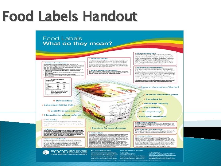 Food Labels Handout DHS V 2. 1 2011 