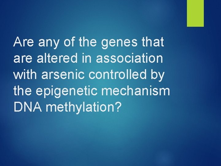 Are any of the genes that are altered in association with arsenic controlled by