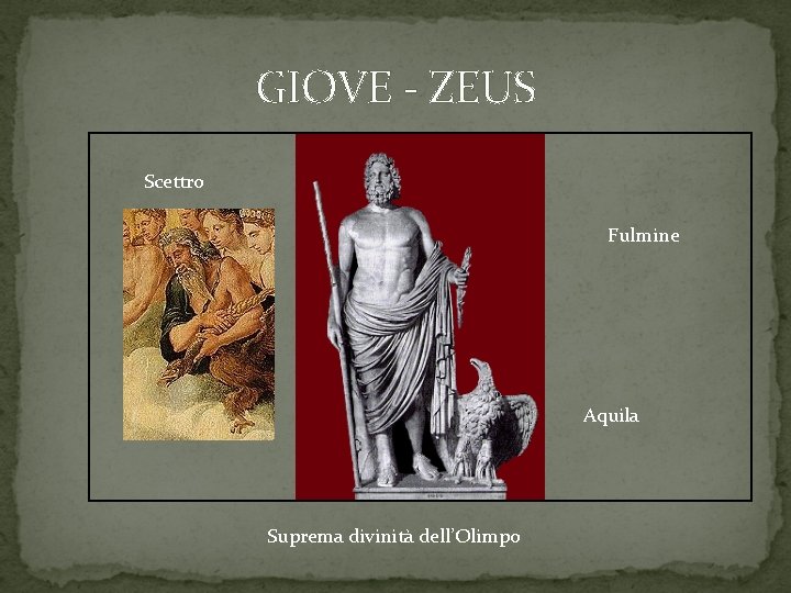 GIOVE - ZEUS Scettro Fulmine Aquila Suprema divinità dell’Olimpo 
