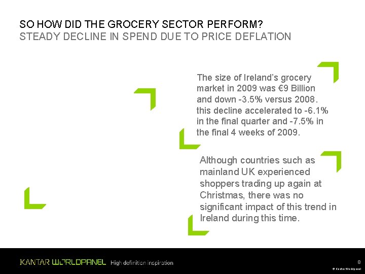 SO HOW DID THE GROCERY SECTOR PERFORM? STEADY DECLINE IN SPEND DUE TO PRICE SO HOW DID THE GROCERY SECTOR PERFORM? STEADY DECLINE IN SPEND DUE TO PRICE
