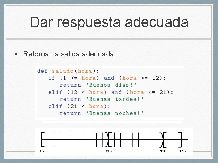 Dar respuesta adecuada • Retornar la salida adecuada 