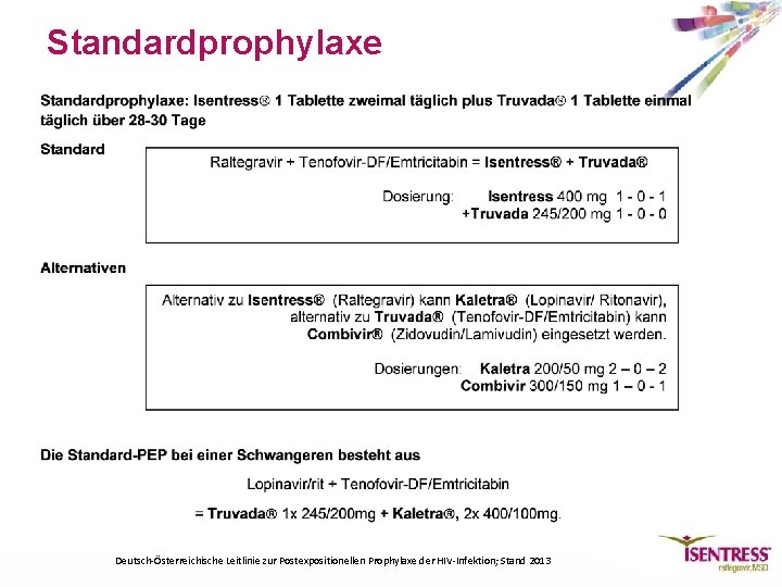 Standardprophylaxe Deutsch-Österreichische Leitlinie zur Postexpositionellen Prophylaxe der HIV-Infektion; Stand 2013 