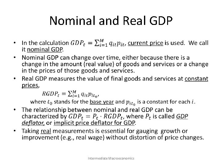 Nominal and Real GDP • Intermediate Macroeconomics 