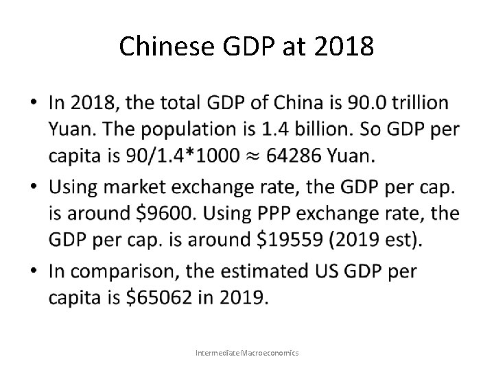 Chinese GDP at 2018 • Intermediate Macroeconomics 