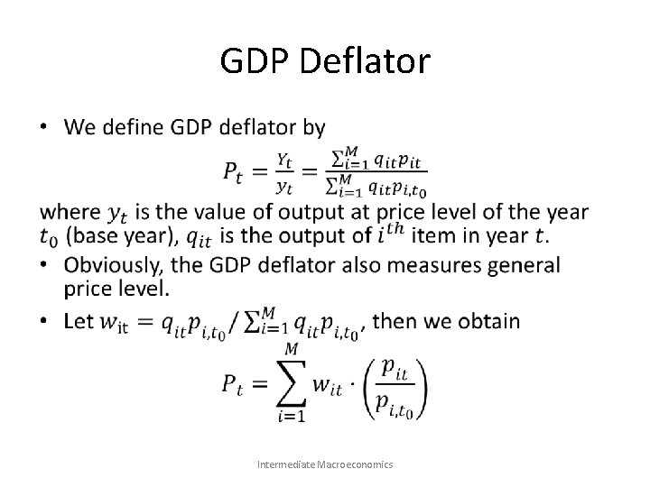 GDP Deflator • Intermediate Macroeconomics 