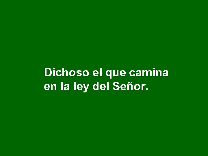 Dichoso el que camina en la ley del Señor. Dichoso el que camina en la ley del Señor.