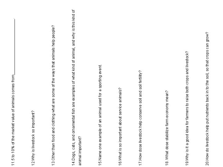 20. How do livestock help put nutrients back in to the soil, so that