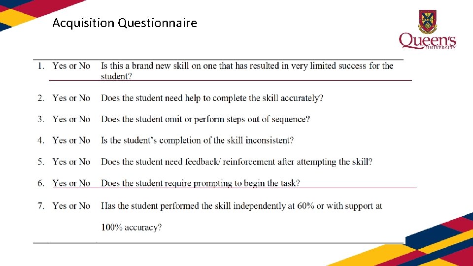 Acquisition Questionnaire 