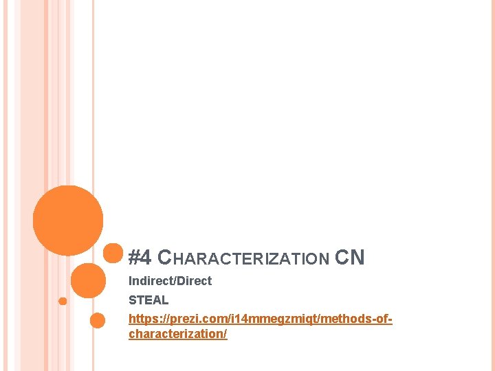 #4 CHARACTERIZATION CN Indirect/Direct STEAL https: //prezi. com/i 14 mmegzmiqt/methods-ofcharacterization/ #4 CHARACTERIZATION CN Indirect/Direct STEAL https: //prezi. com/i 14 mmegzmiqt/methods-ofcharacterization/