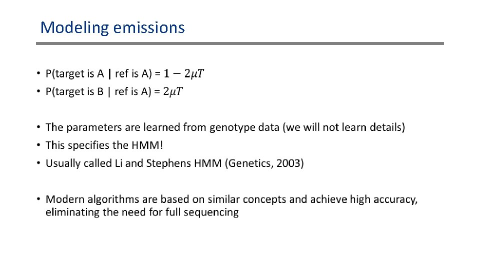 Modeling emissions • Modeling emissions •