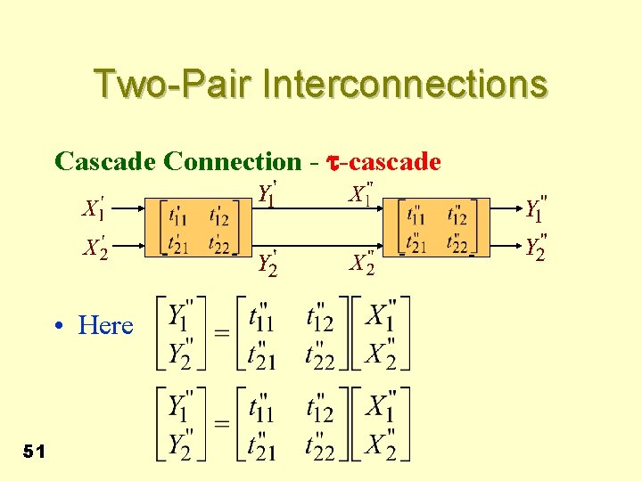 Two-Pair Interconnections Cascade Connection - t-cascade - • Here 51 - - - 