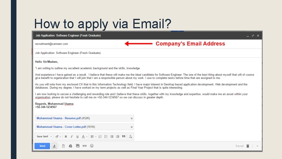 How to apply via Email? 