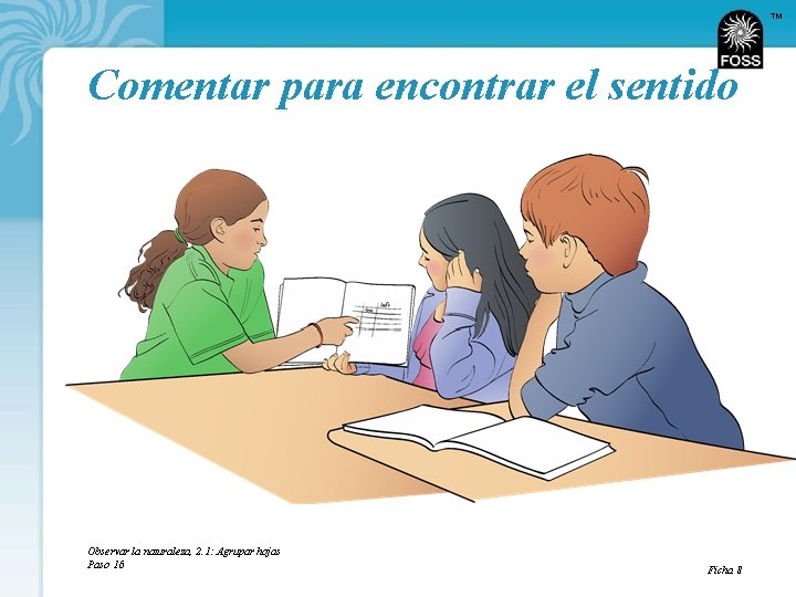 TM Comentar para encontrar el sentido Observar la naturaleza, 2. 1: Agrupar hojas Paso