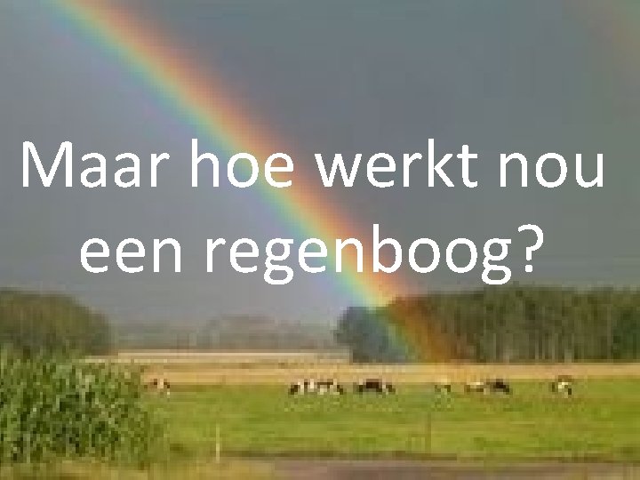 Maar hoe werkt nou Licht zien een regenboog? 