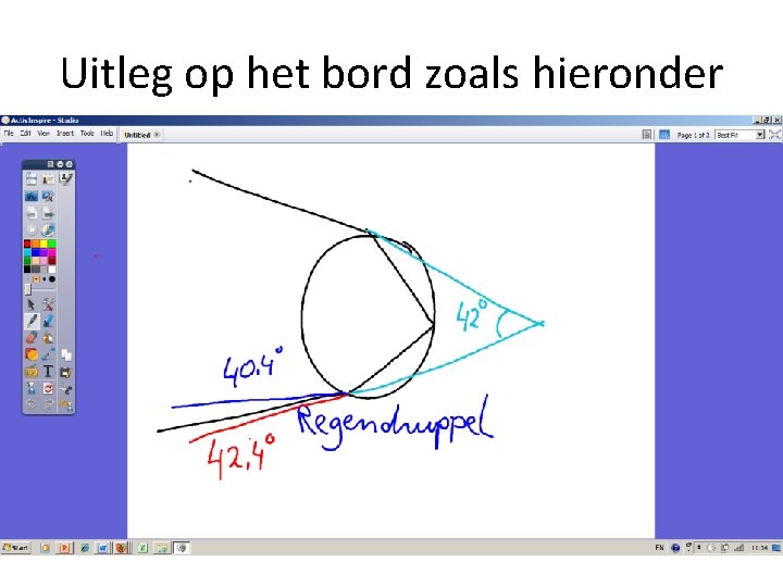 Uitleg op het bord zoals hieronder 