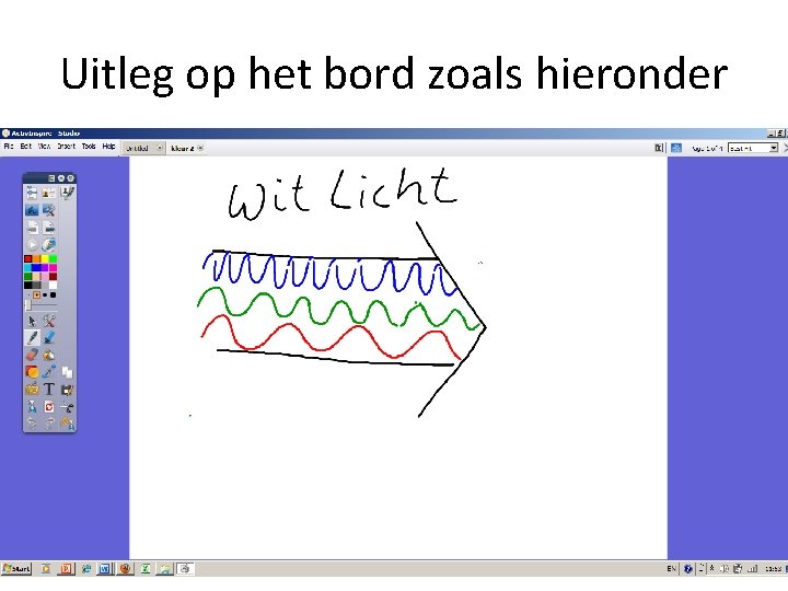 Uitleg op het bord zoals hieronder 