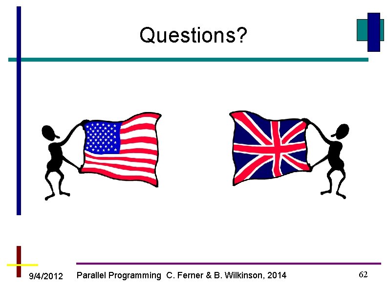 Questions? 9/4/2012 Parallel Programming C. Ferner & B. Wilkinson, 2014 62 