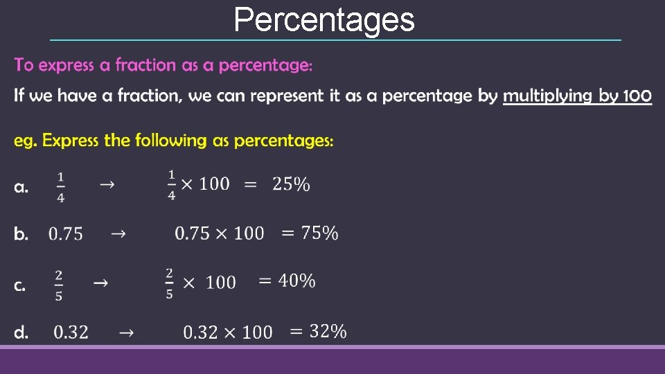 Percentages 