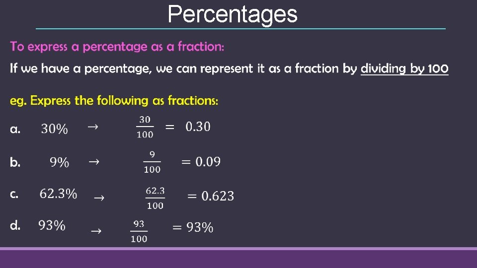 Percentages 