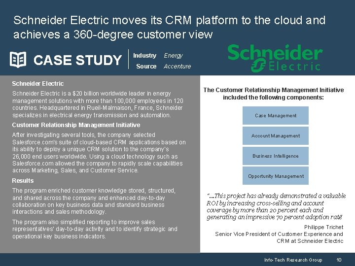 Schneider Electric moves its CRM platform to the cloud and achieves a 360 -degree