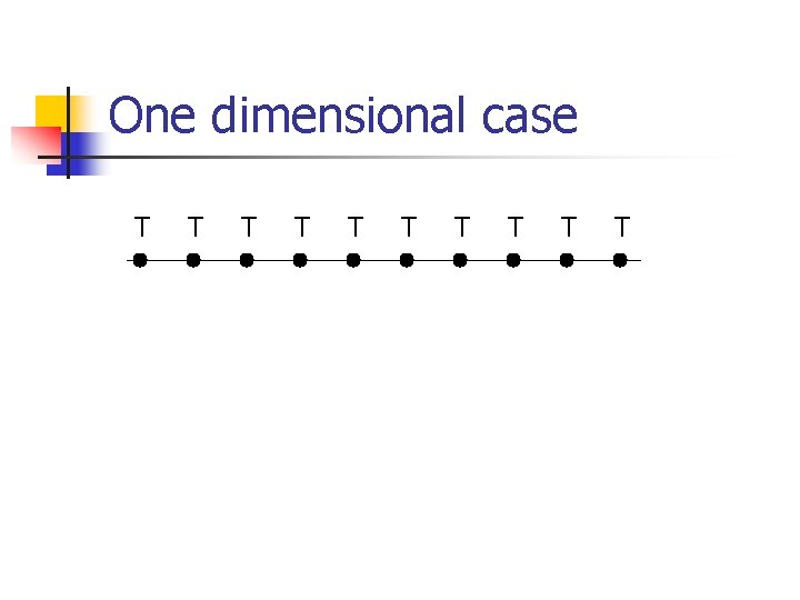 One dimensional case T T T T T 