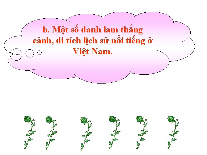 b. Một số danh lam thắng cảnh, di tích lịch sử nổi tiếng ở