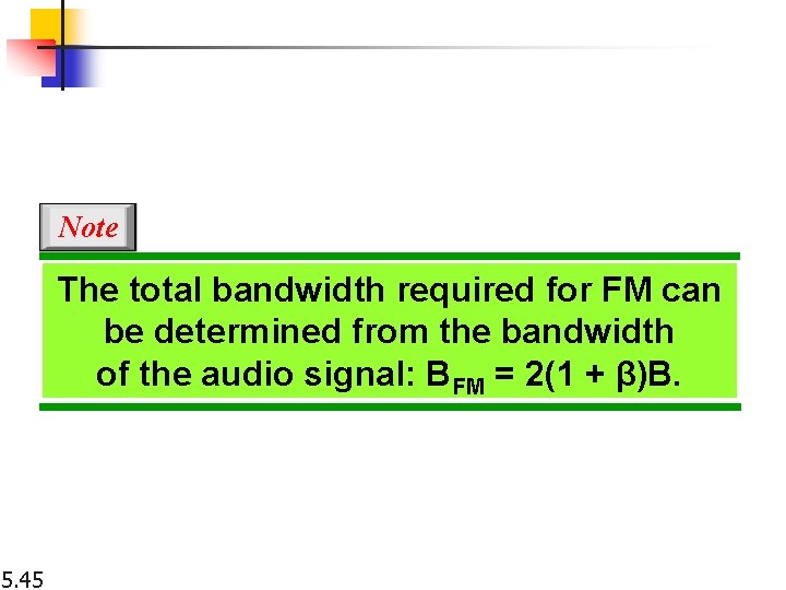 Note The total bandwidth required for FM can be determined from the bandwidth of