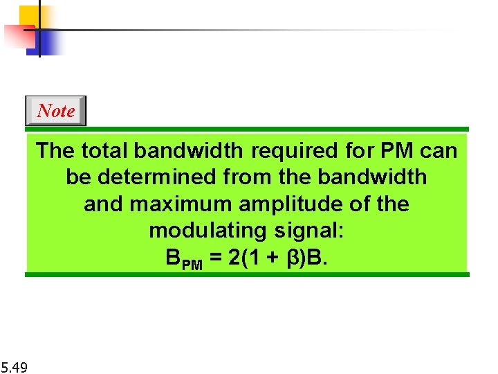 Note The total bandwidth required for PM can be determined from the bandwidth and