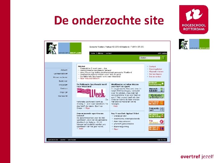 De onderzochte site 