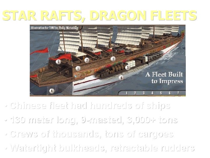 STAR RAFTS, DRAGON FLEETS • Chinese fleet had hundreds of ships • 130 meter
