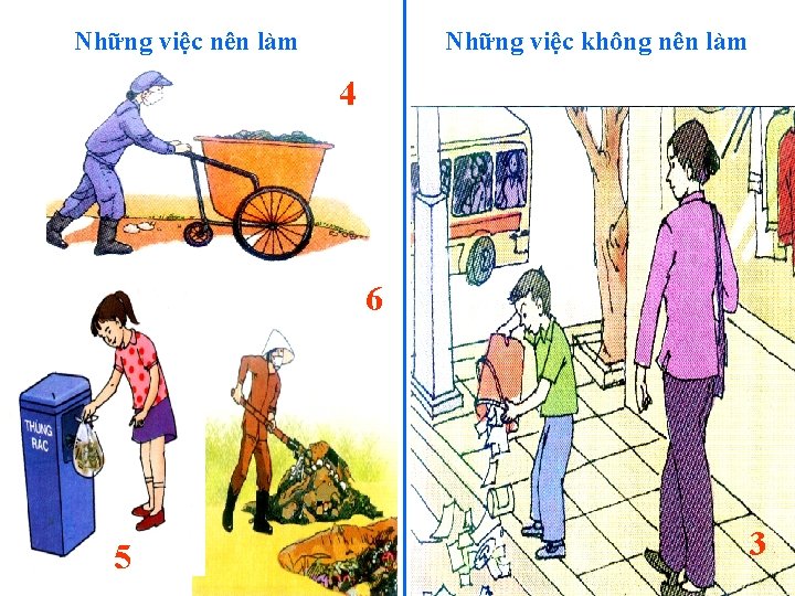 Những việc nên làm Những việc không nên làm 4 6 5 3 