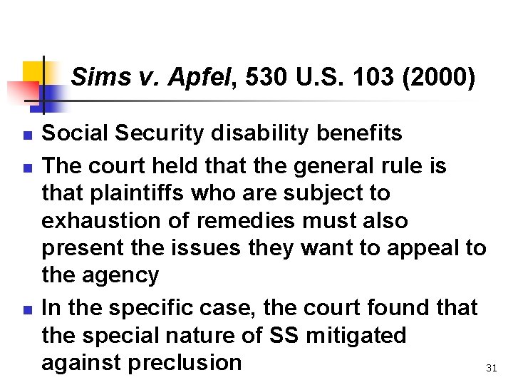 Sims v. Apfel, 530 U. S. 103 (2000) n n n Social Security disability