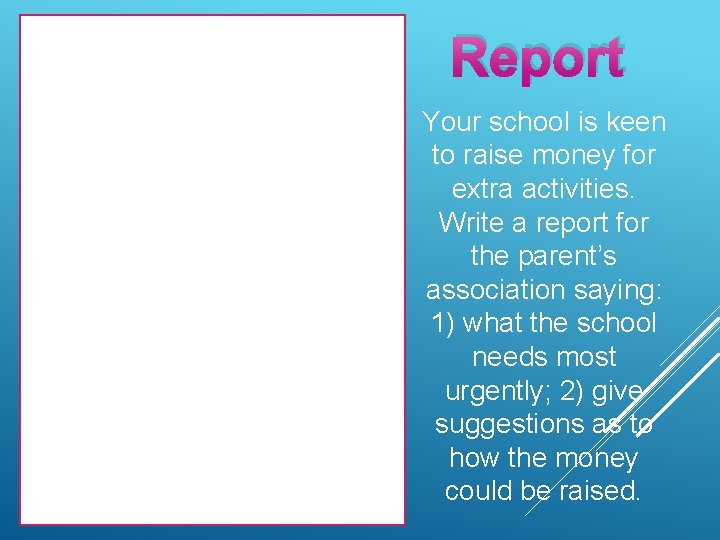 Title: This should sum up what the report is about: Introduction: This should summarise: