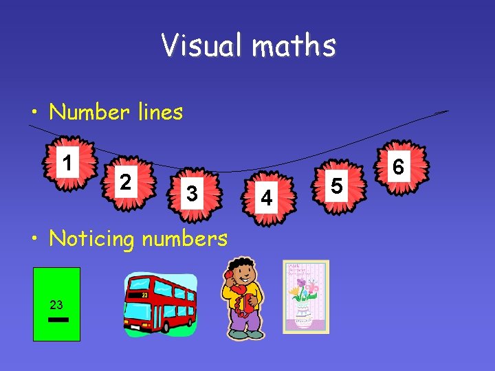 Visual maths • Number lines 1 2 3 • Noticing numbers 23 4 5 Visual maths • Number lines 1 2 3 • Noticing numbers 23 4 5