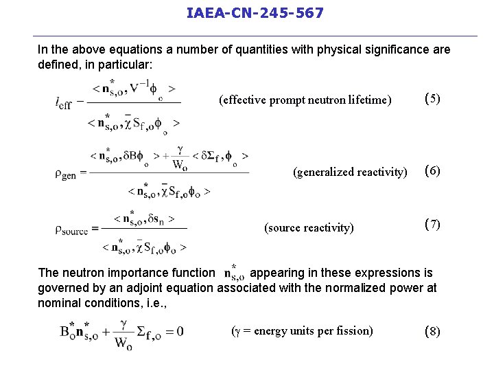 IAEA-CN-245 -567 __________________________ In the above equations a number of quantities with physical significance