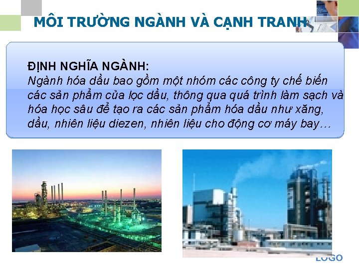 MÔI TRƯỜNG NGÀNH VÀ CẠNH TRANH ĐỊNH NGHĨA NGÀNH: Ngành hóa dầu bao gồm