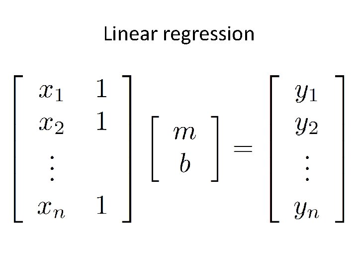 Linear regression 