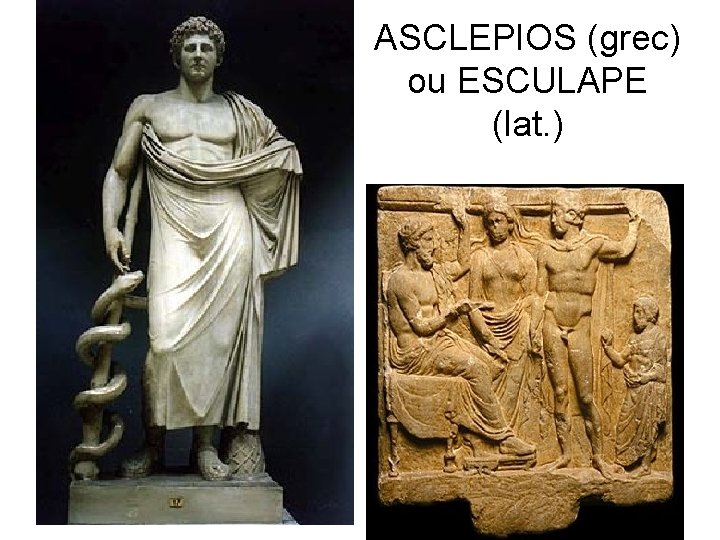 ASCLEPIOS (grec) ou ESCULAPE (lat. ) 