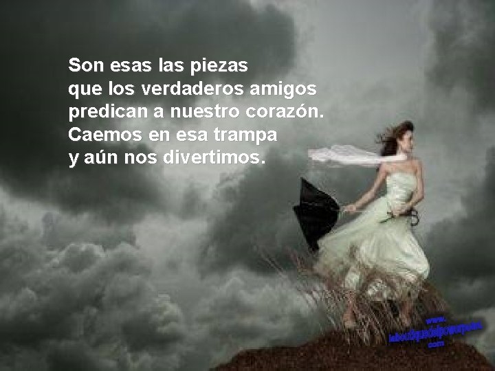 Son esas las piezas que los verdaderos amigos predican a nuestro corazón. Caemos en