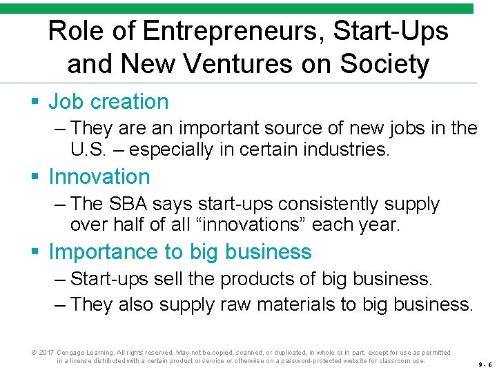 Role of Entrepreneurs, Start-Ups and New Ventures on Society § Job creation – They