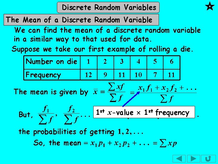 Discrete Random Variables The Mean of a Discrete Random Variable We can find the