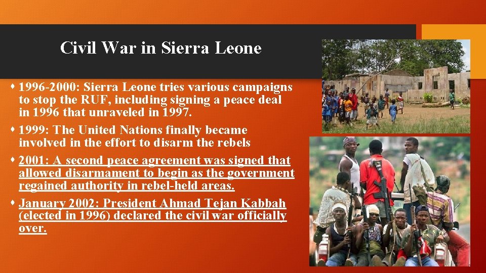 Civil War in Sierra Leone s 1996 -2000: Sierra Leone tries various campaigns to
