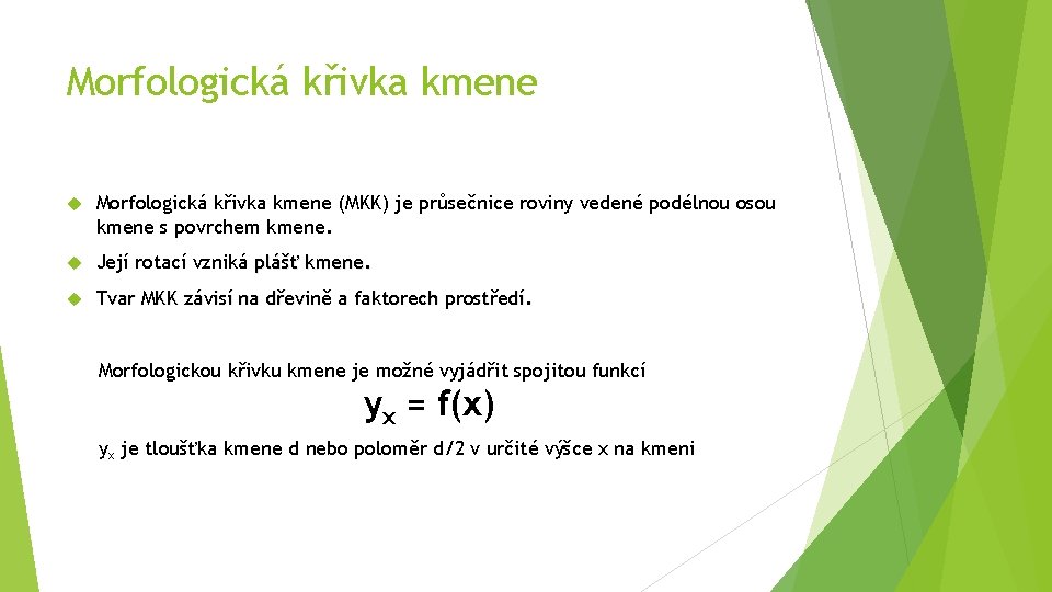 Morfologická křivka kmene (MKK) je průsečnice roviny vedené podélnou osou kmene s povrchem kmene.