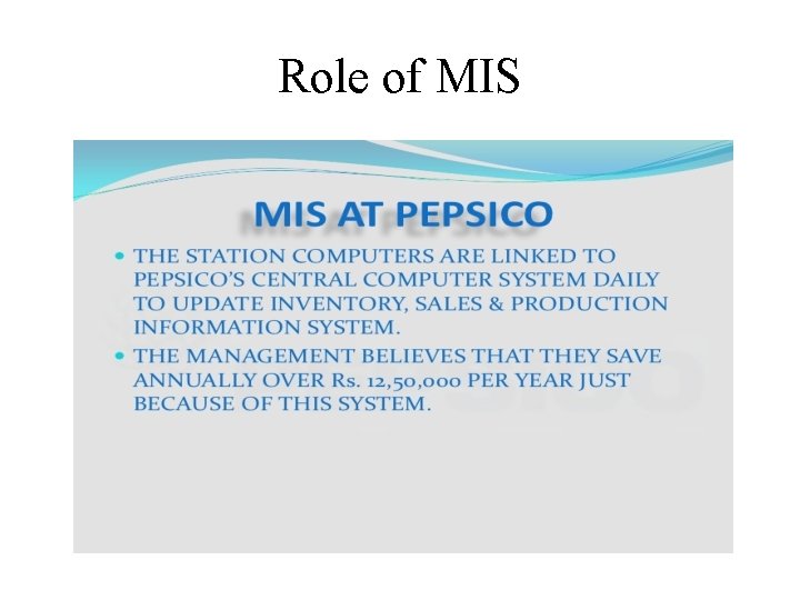 Role of MIS 