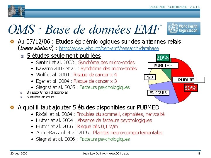 DISCERNER – COMPRENDRE – A G I R OMS : Base de données EMF
