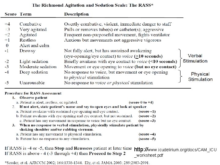http: //www. icudelirium. org/docs/CAM_ICU _worksheet. pdf 