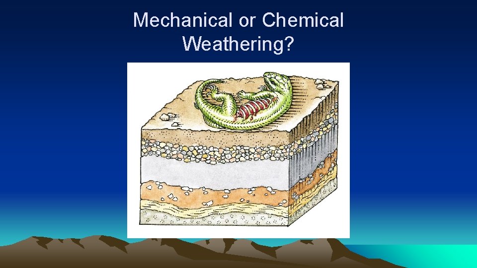 Mechanical or Chemical Weathering? 