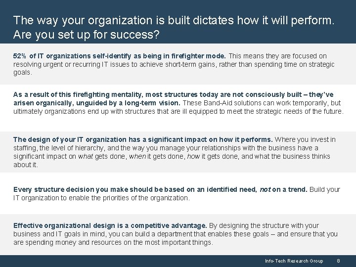 The way your organization is built dictates how it will perform. Are you set