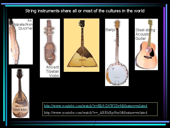 String instruments share all or most of the cultures in the world http: //www.