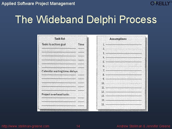 Applied Software Project Management The Wideband Delphi Process http: //www. stellman-greene. com 14 Andrew